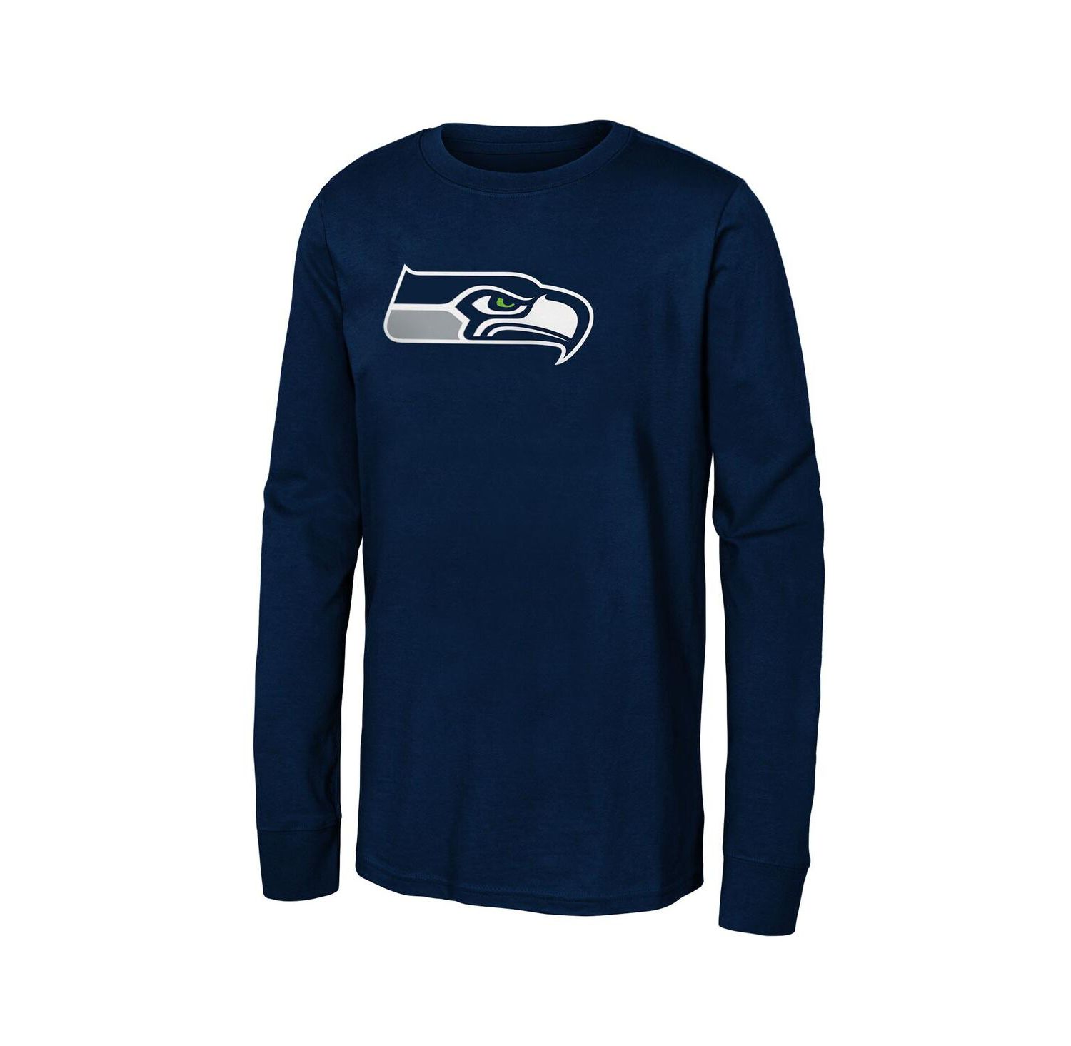 Big Boys and Girls College Navy Seattle Seahawks Primary Logo Long Sleeve T-Shirt