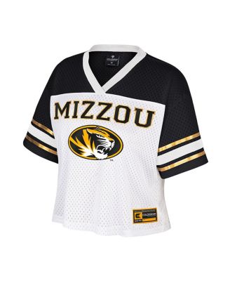 Women's White Missouri Tigers Treasure Cropped Football Jersey