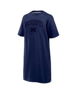 Women's Navy Michigan Wolverines Elements Go Tri-Blend T-Shirt Dress