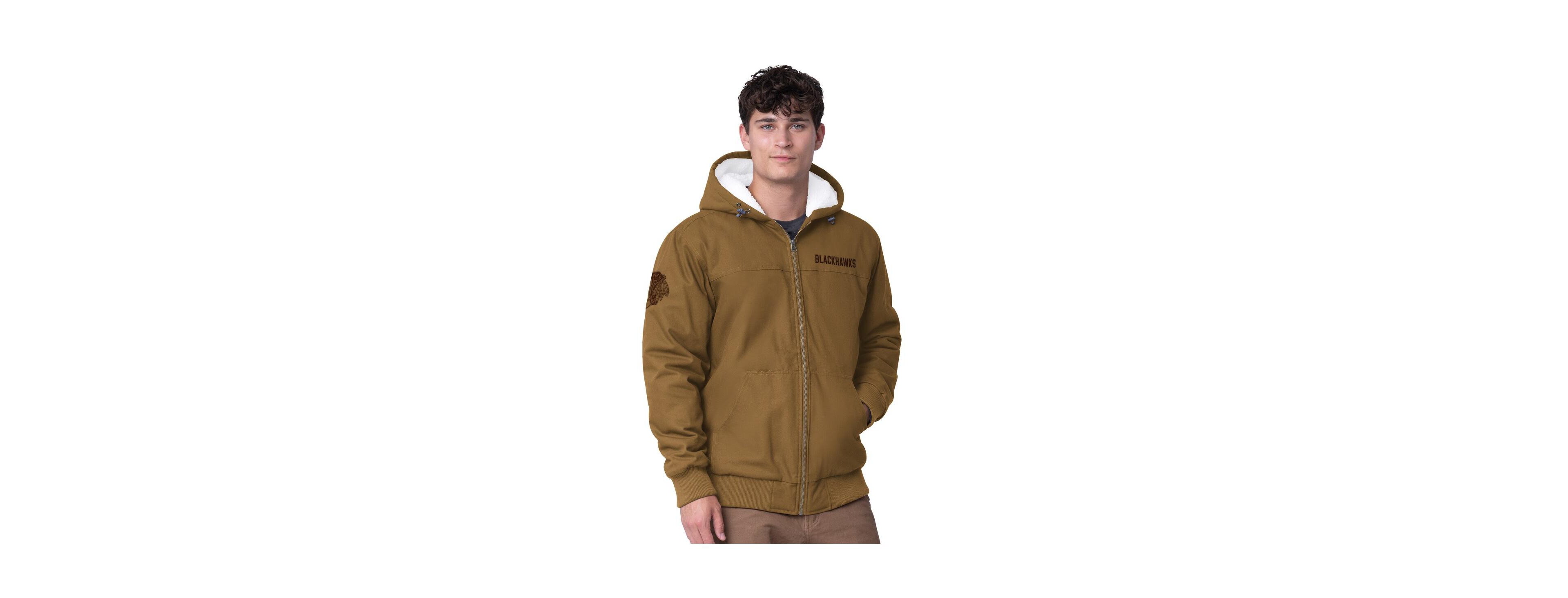 G-iii Sports by Carl Banks Men's Tan Chicago Blackhawks Build Up Full-Zip Hoodie Jacket