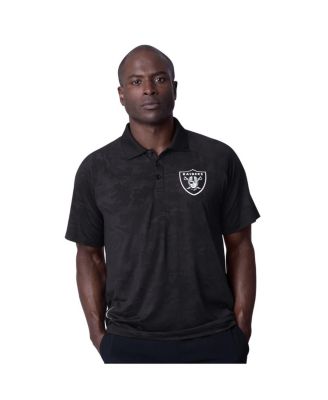 MSX by Michael Strahan - Men's Black Las Vegas Raiders Baseline Raglan Polo