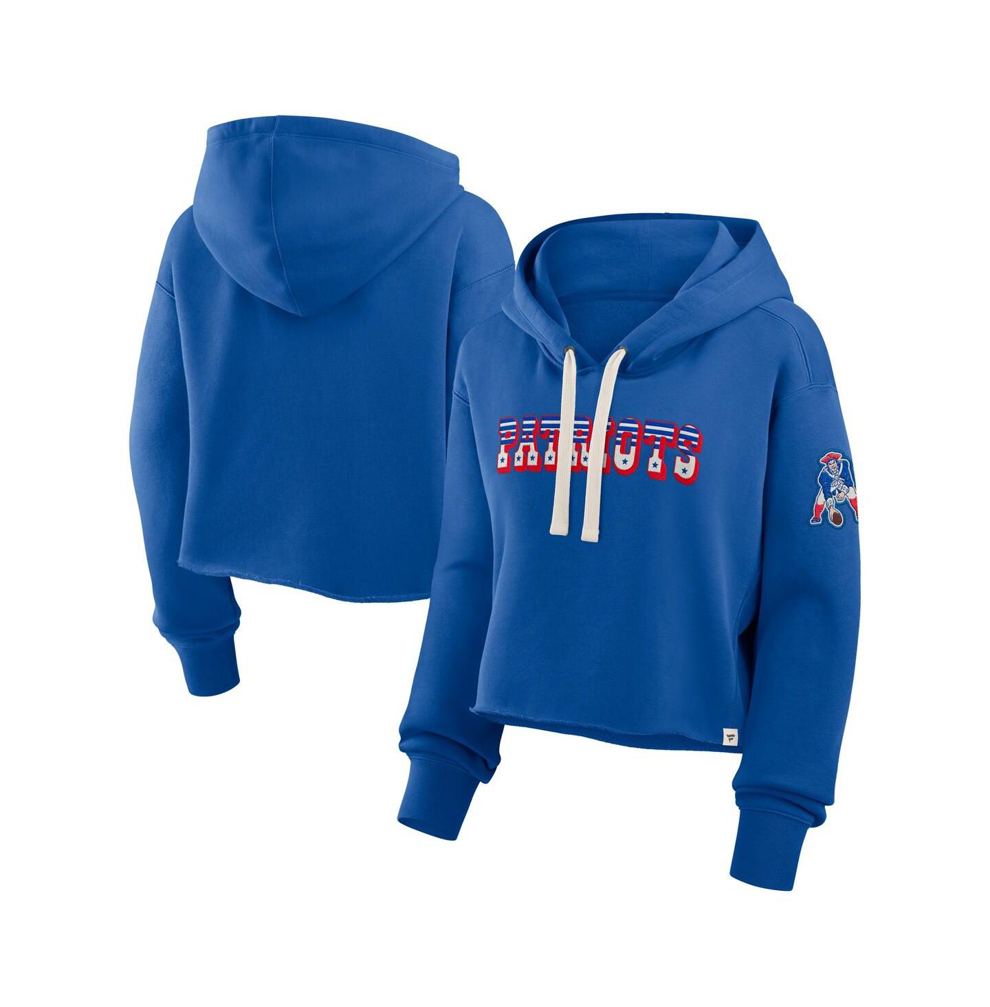 Женское худи Fanatics Royal New England Patriots Oversized Hometown Heritage Cropped — фото 1
