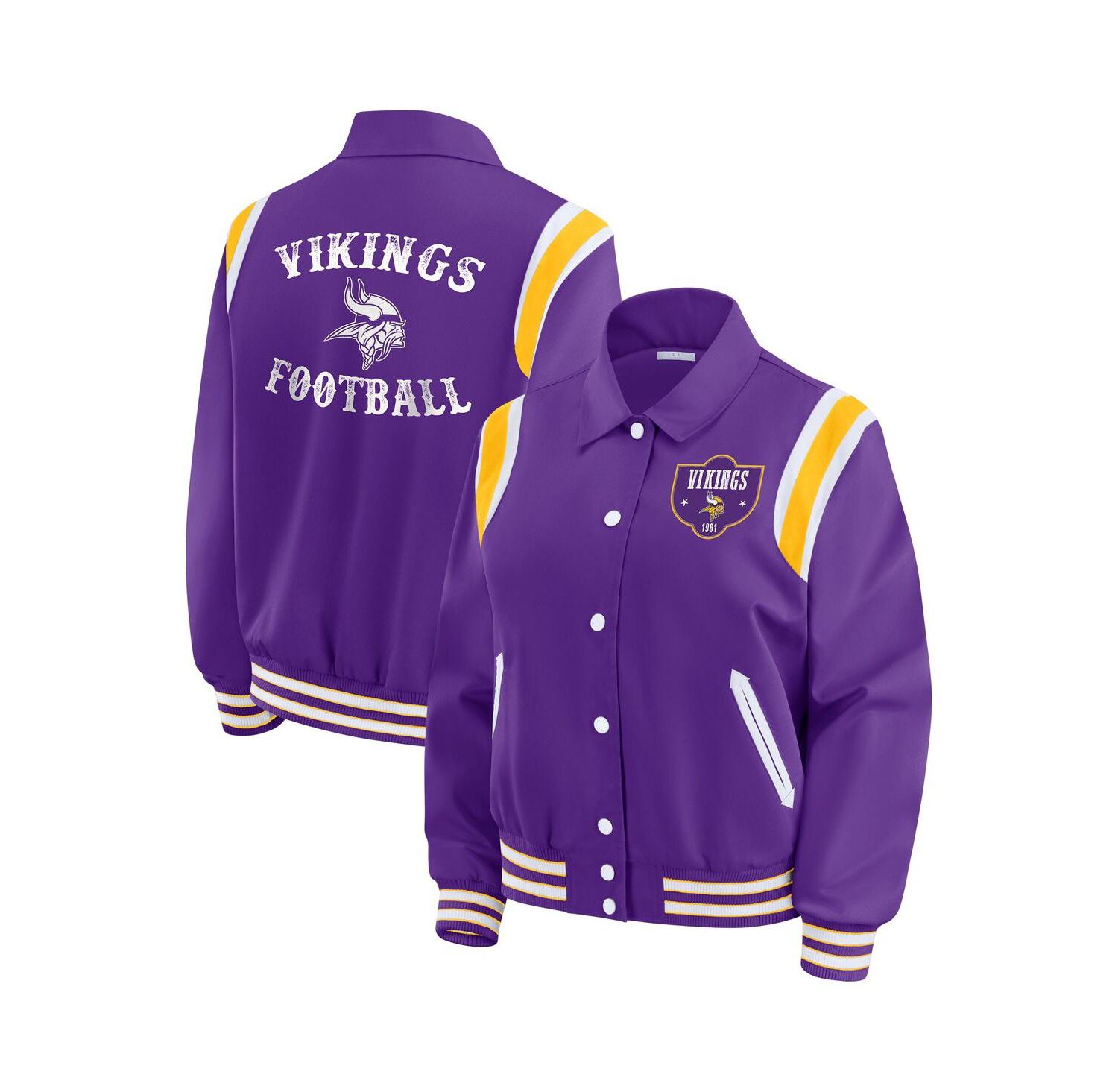 Women's Purple Minnesota Vikings Varsity Lightweight Full-Snap Jacket