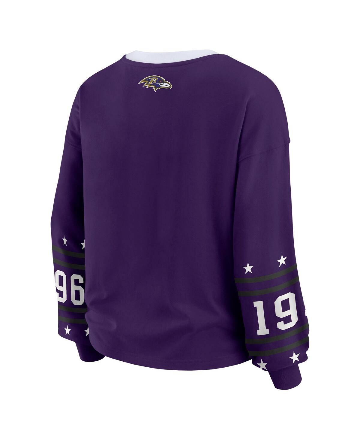 Wear By Erin Andrews Women's Purple Baltimore Ravens Sport Long-sleeve T-shirt In Purple