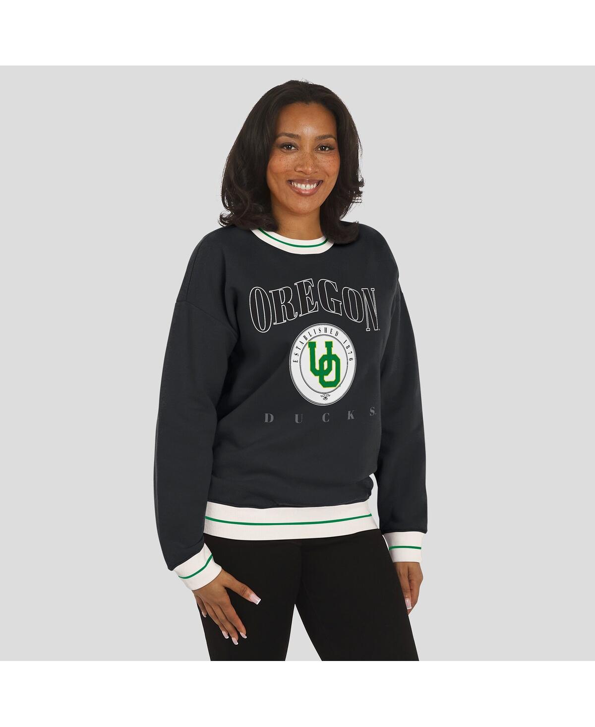 Wear By Erin Andrews Women'sblack Oregon Ducks Seal Sweatshirt In Black