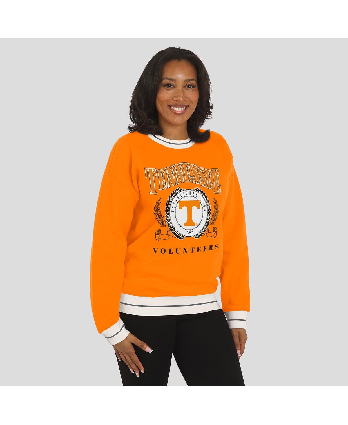 Wear By Erin Andrews Women'stennessee Orange Tennessee Volunteers Seal Sweatshirt In Orange