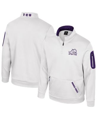Colosseum - Men's White TCU Horned Frogs Mainframe Quarter-Zip Fleece Jacket