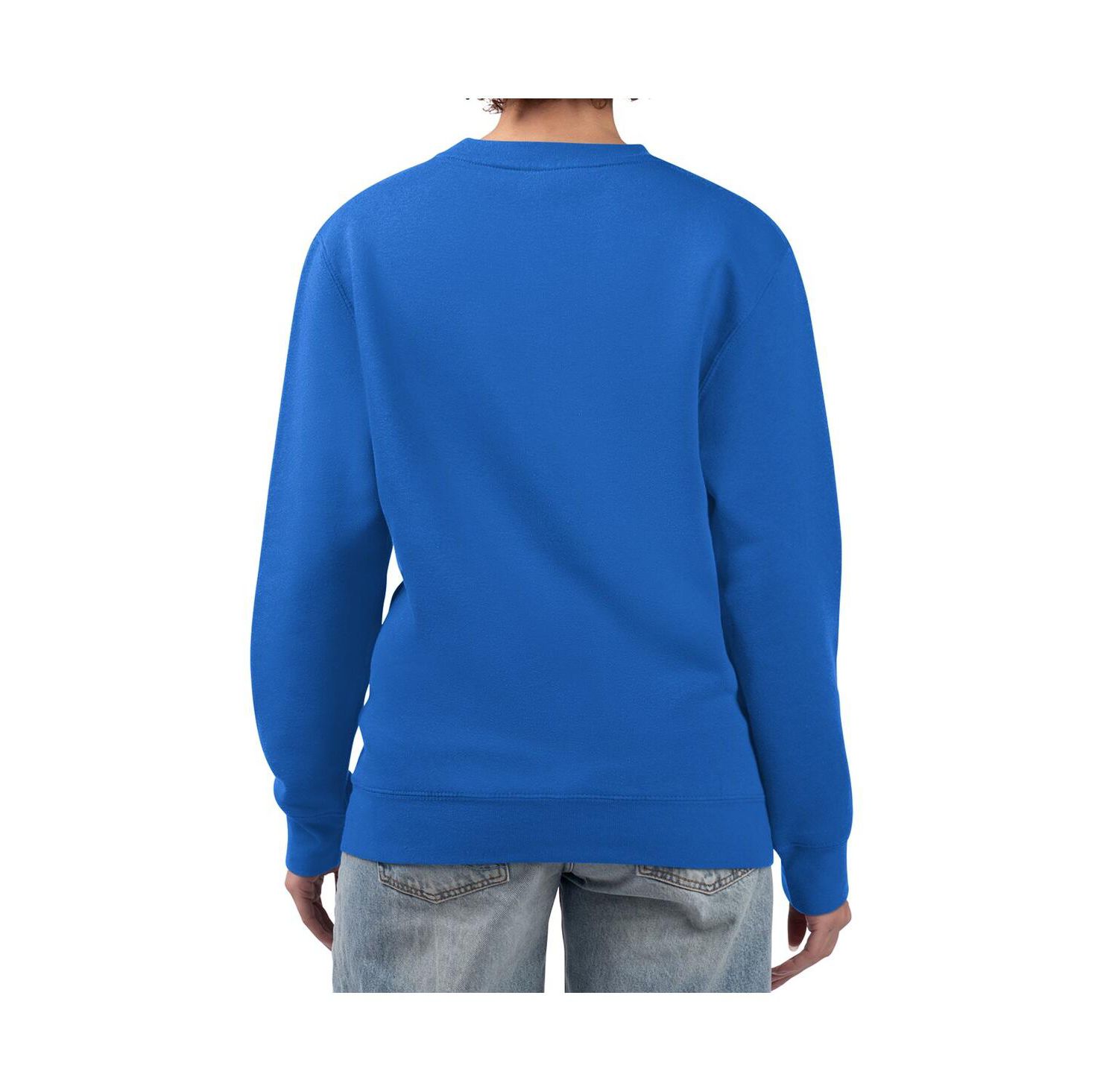 Women's Royal Golden State Warriors Flowers Team Logo Graphic Fleece Crewneck Pullover Sweatshirt