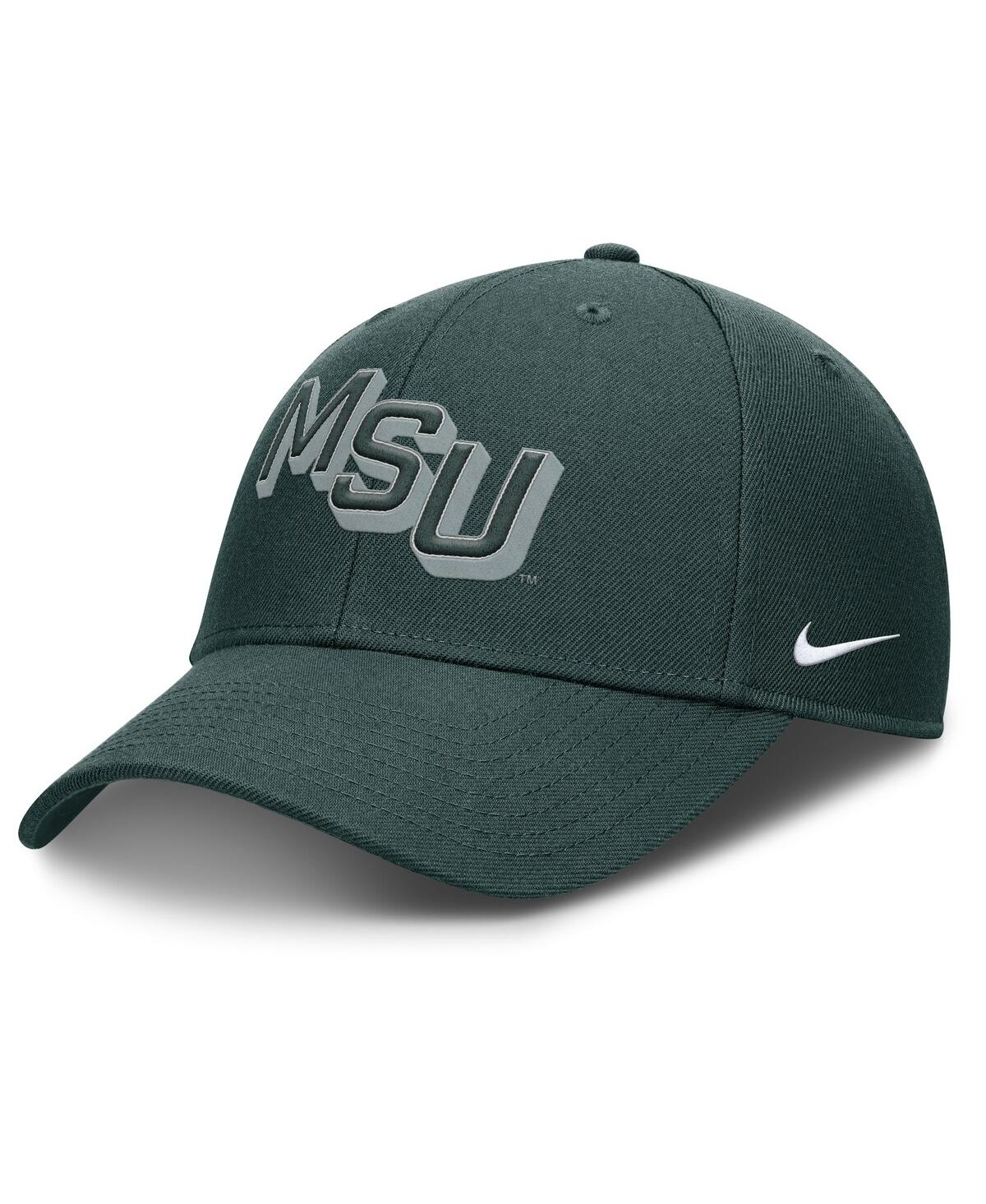 Nike Men's Green Michigan State Spartans Slanted Primetime Rise Performance Adjustable Hat In Green