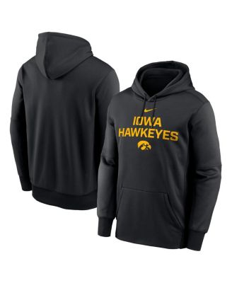 Nike - Men's Black Iowa Hawkeyes Team Stacked Performance Pullover Hoodie