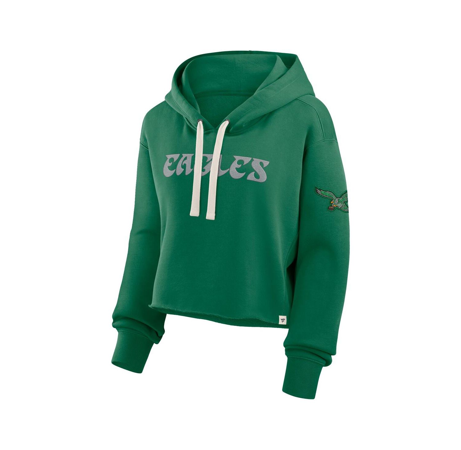Women's Kelly Green Philadelphia Eagles Oversized Hometown Heritage Cropped Hoodie