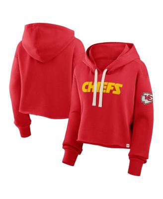 Women's Red Kansas City Chiefs Oversized Hometown Heritage Cropped Hoodie