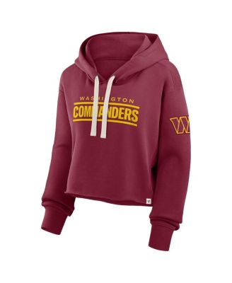 Women's Burgundy Washington Commanders Oversized Hometown Heritage Cropped Hoodie