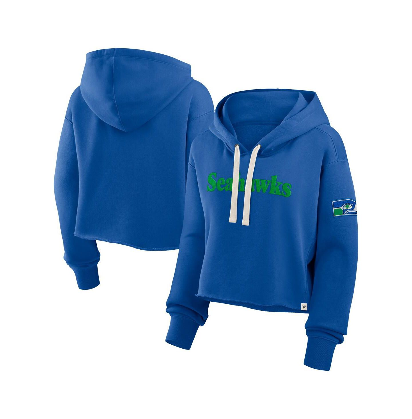 Женское худи Fanatics Royal Seattle Seahawks Oversized Hometown Heritage Cropped — фото 1