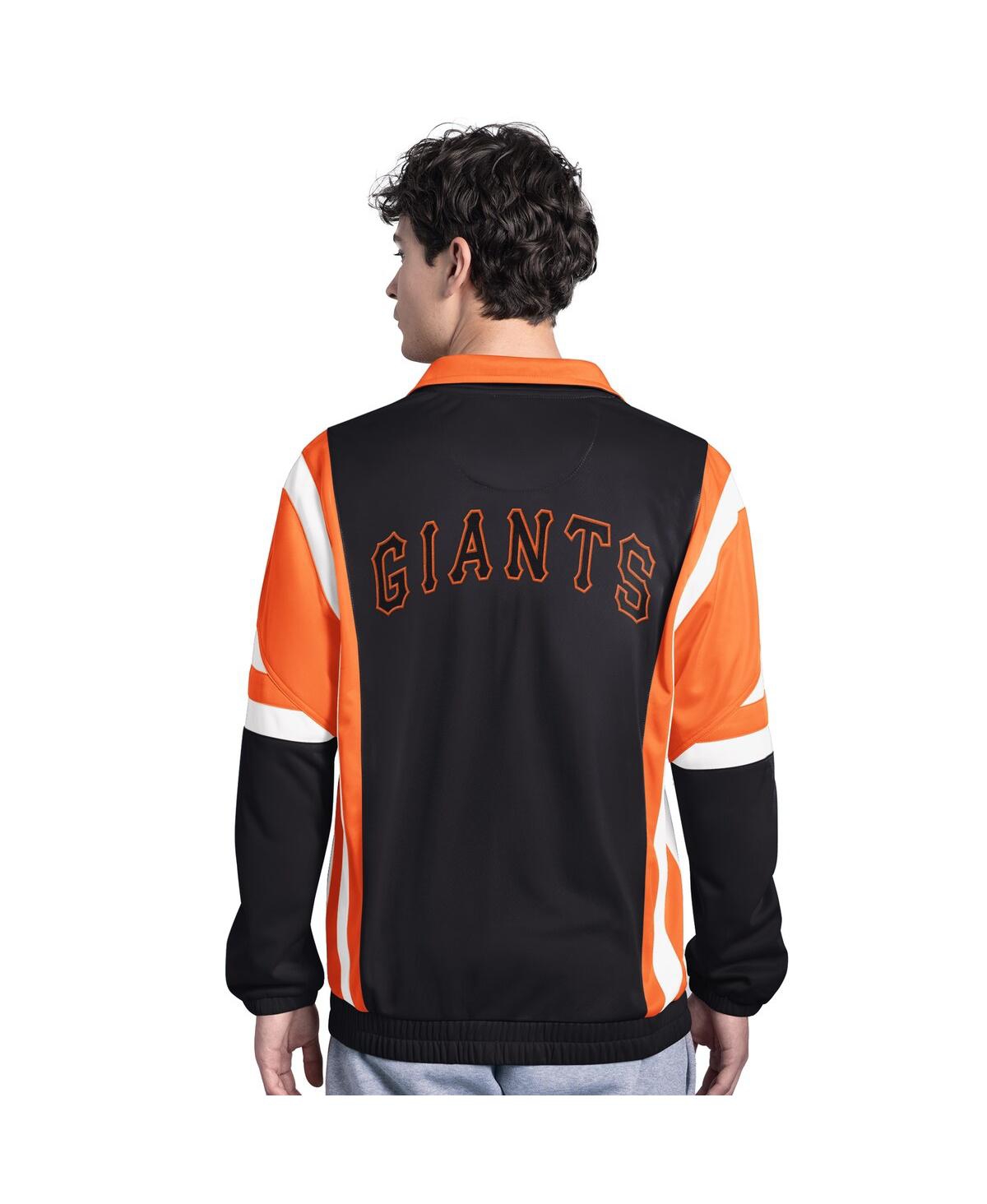 Starter Men's  Black/Orange San Francisco Giants Contender Tricot Full-Zip Track Jacket