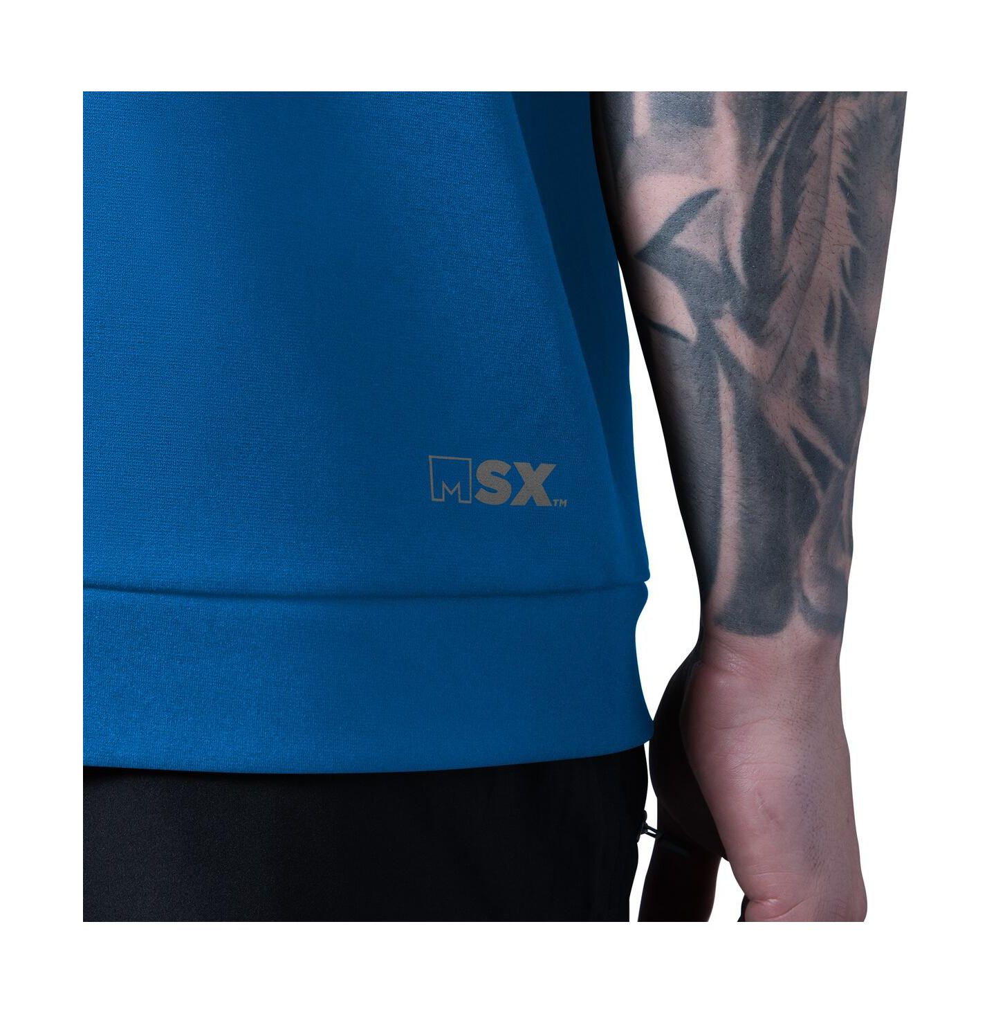 Мужское худи MSX by Michael Strahan Blue Detroit Lions Tri-Blend Rebound Sleeveless — фото 3