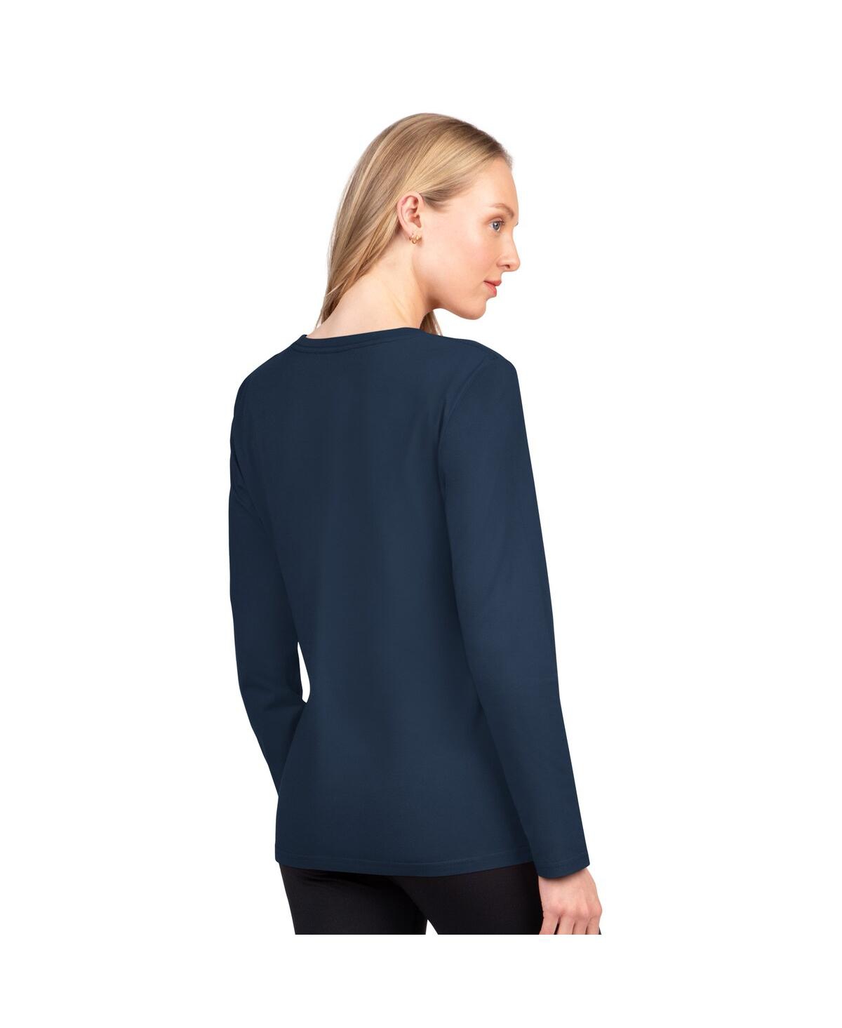 G-iii 4her By Carl Banks Women's College Navy Seattle Seahawks Best Play Long Sleeve T-shirt In Blue