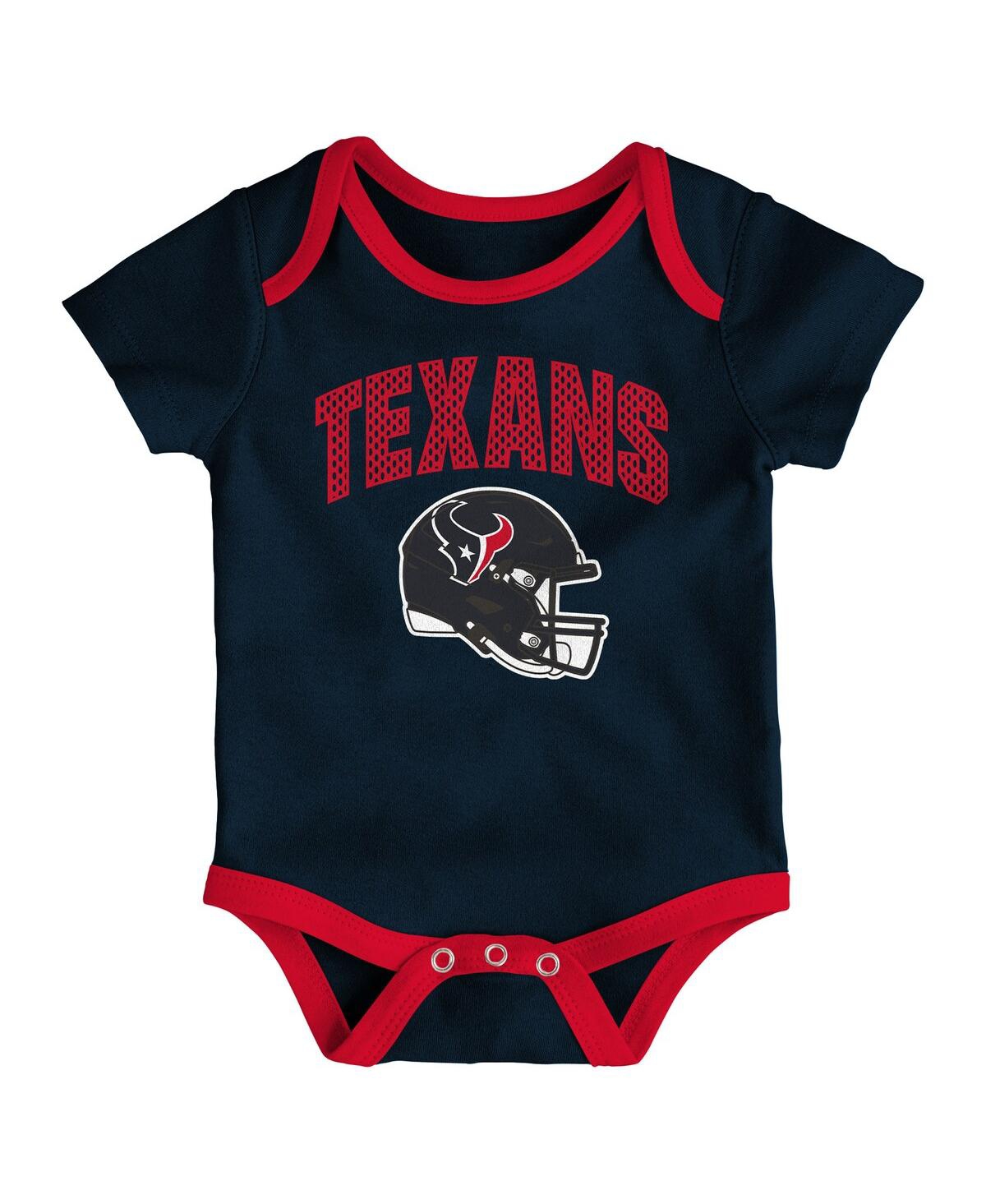 Outerstuff Baby Boys And Girls 3-piece Houston Texans All Day Play Bodysuit Set In Red