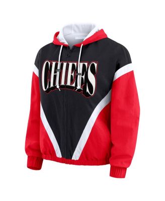 Women's Red/Black Kansas City Chiefs Plus Size Retro Crinkle Full-Zip Windbreaker Jacket