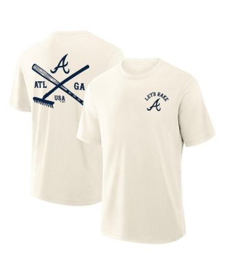 Fanatics - Men's Cream Atlanta Braves Nostalgia Stadium Slub T-Shirt