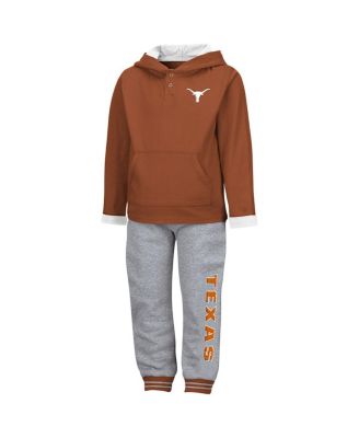 Toddler 2-Piece Texas Orange/Heather Gray Texas Longhorns Poppies Hoodie and Sweatpants Set