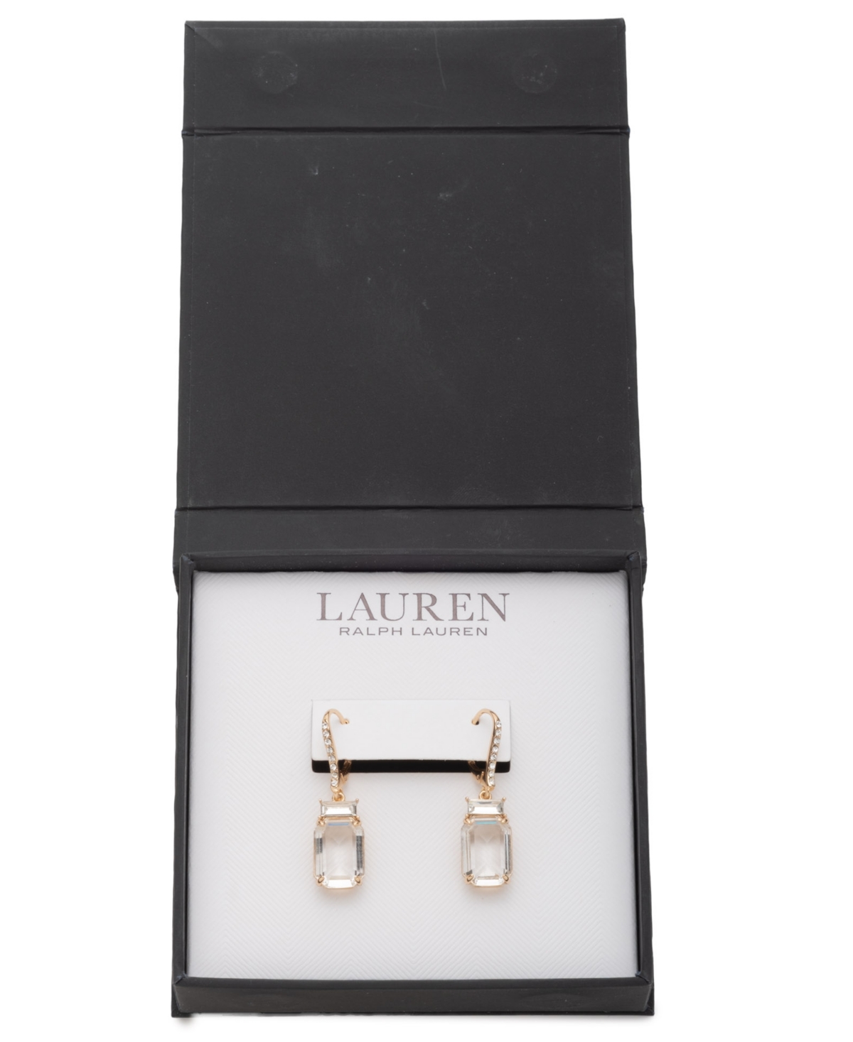 Ralph Lauren Glass Stone Drop Earrings In Gold