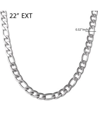 Stainless Steel (304) 8MM Figaro Chain Necklace 22'' and Bracelet 8.5'' Set