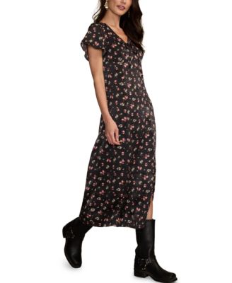 Women's Flutter Sleeve Midi Dress