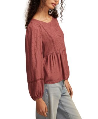 Women's Novelty Long Sleeve Peplum Top