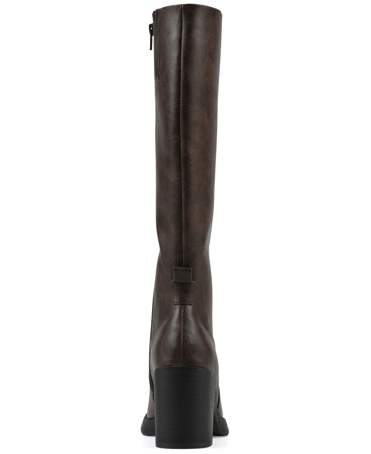 White Mountain Women's Mackle Tall Shaft Wide Calf Block Heel Boots In Brown