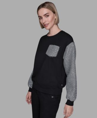 Women's Embellished Sleeve Sweatshirt