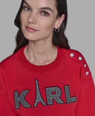 Women's Embellished Long Sleeve Sweatshirt