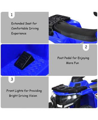 Kids Ride On Car 6V Battery Powered ATV w/4 Anti-skid Wheels Music Player