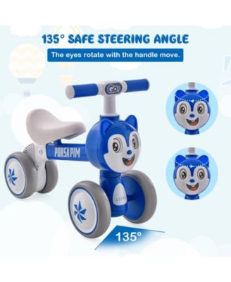 Baby Balance Bike Ride on Toys w/ Silent Wheels & PU Seat Linked Rotating Eyes