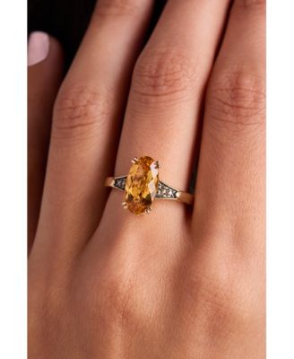 Chocolatier&reg; Cinnamon Citrine&reg; (2-1/2 ct. t.w.) & Chocolate Diamond&reg; (1/10 ct. t.w.) Ring in 14k Yellow Gold