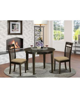 3 PC Kitchen nook Dining set-round Table and 2 Dining Chairs