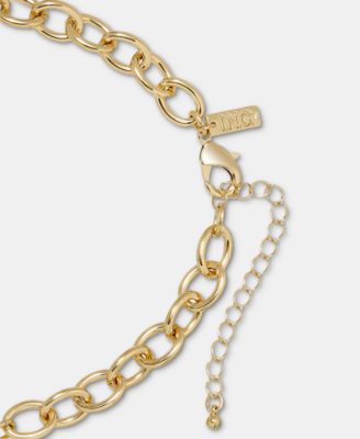 Heart Charm Imitation Pearl Beaded Statement Necklace, 16" + 3" extender, Macy's Exclusive