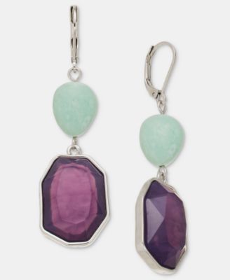 Style & Co - Bead & Stone Double Drop Earrings