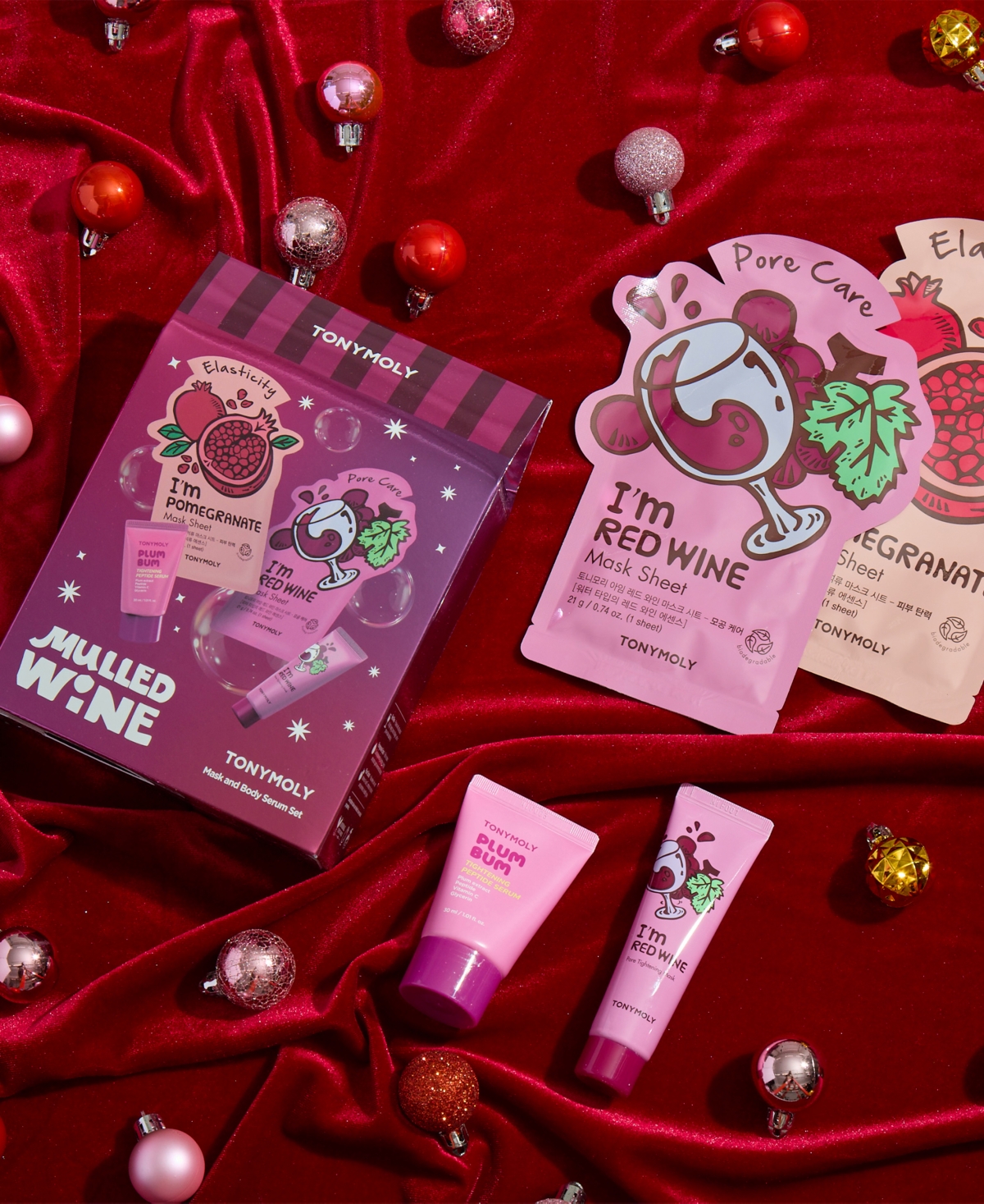 Tonymoly Mulled Wine 4-pc. Hand And Mask Set In Transparent