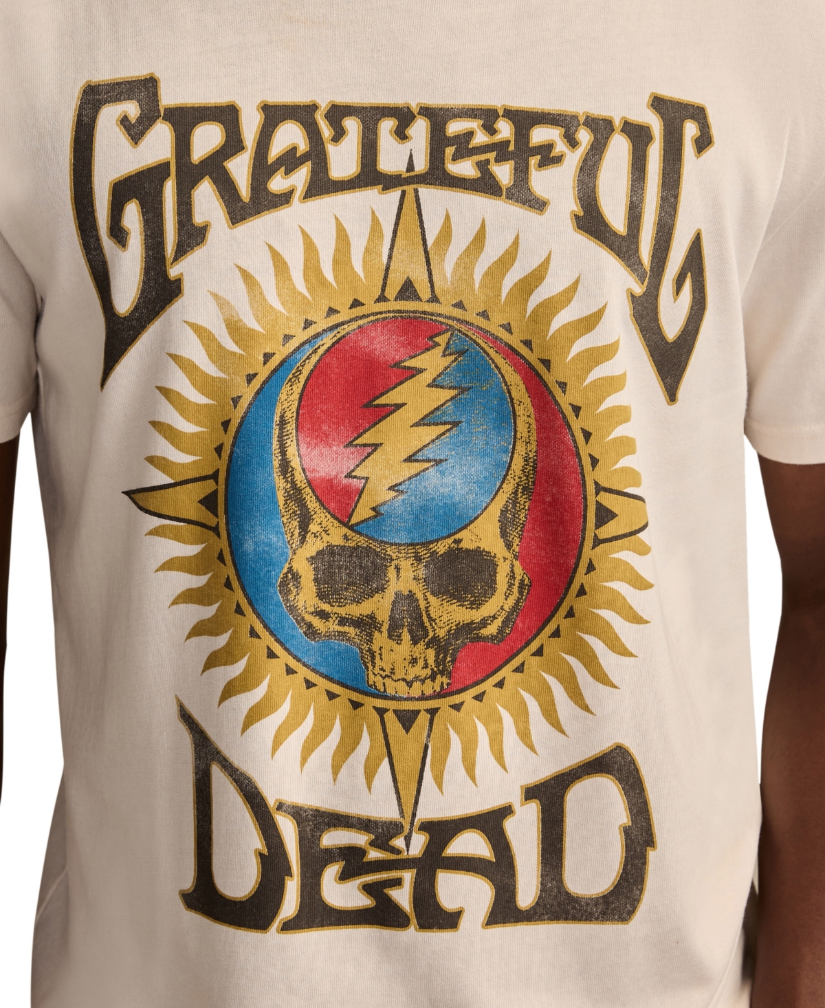 Lucky Brand Men's Grateful Dead Real Skull Crewneck T-shirt In Neutral