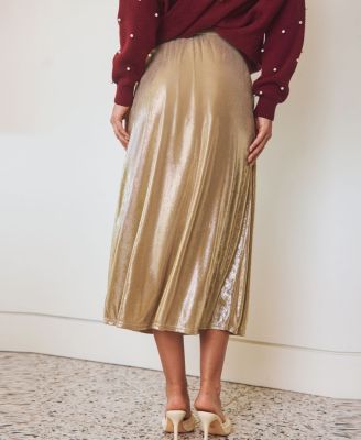 Women's Starlit Nights Gold Midi Skirt