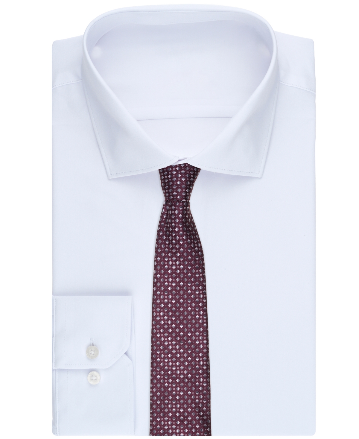 Perry Ellis Portfolio Men's Rosser Geo Pattern Classic Fit Tie In Purple