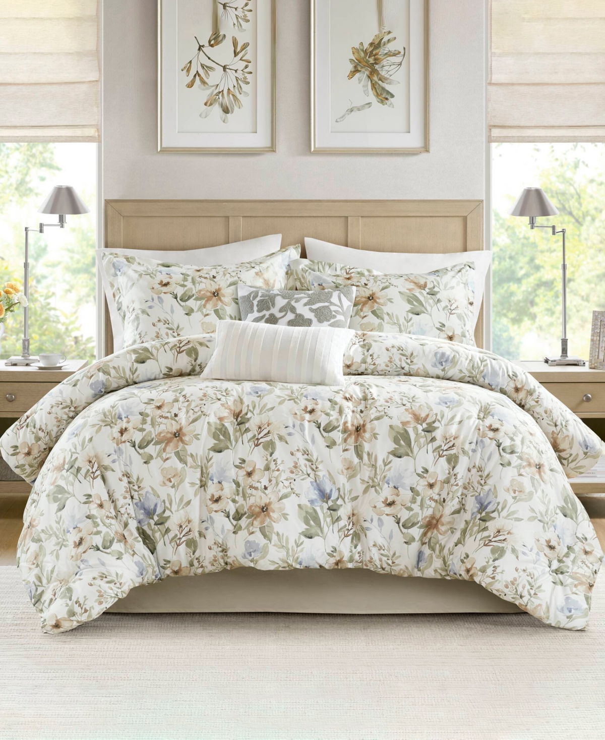 Harbor House Herbal Print Oversized 6-pc. Comforter Set, Cal King In Multi