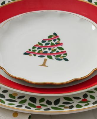 Kate Spade Evergreen Rim Accent Plates, Set of 4