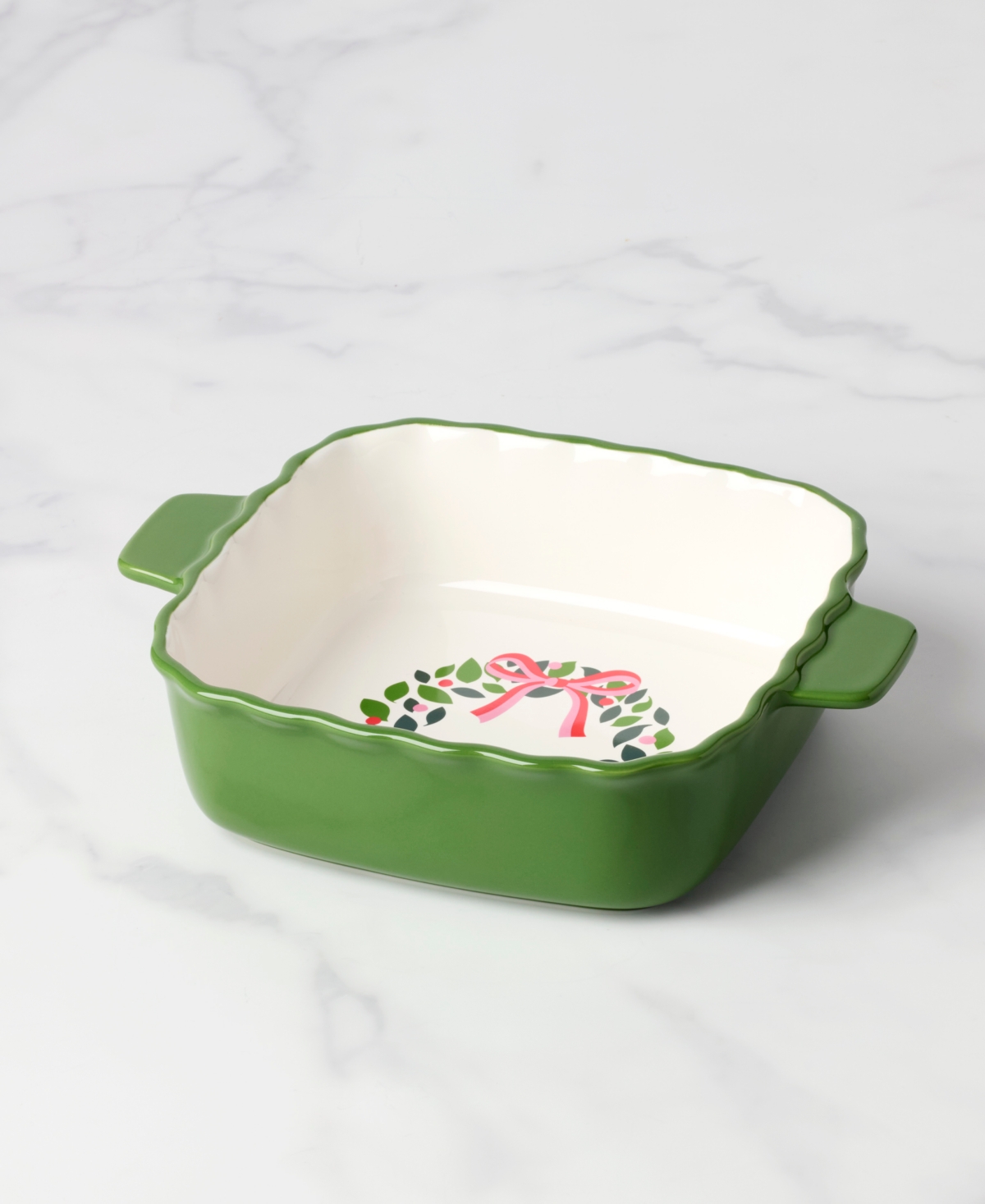 Kate Spade Evergreen Square Scallop Baking Dish In Green
