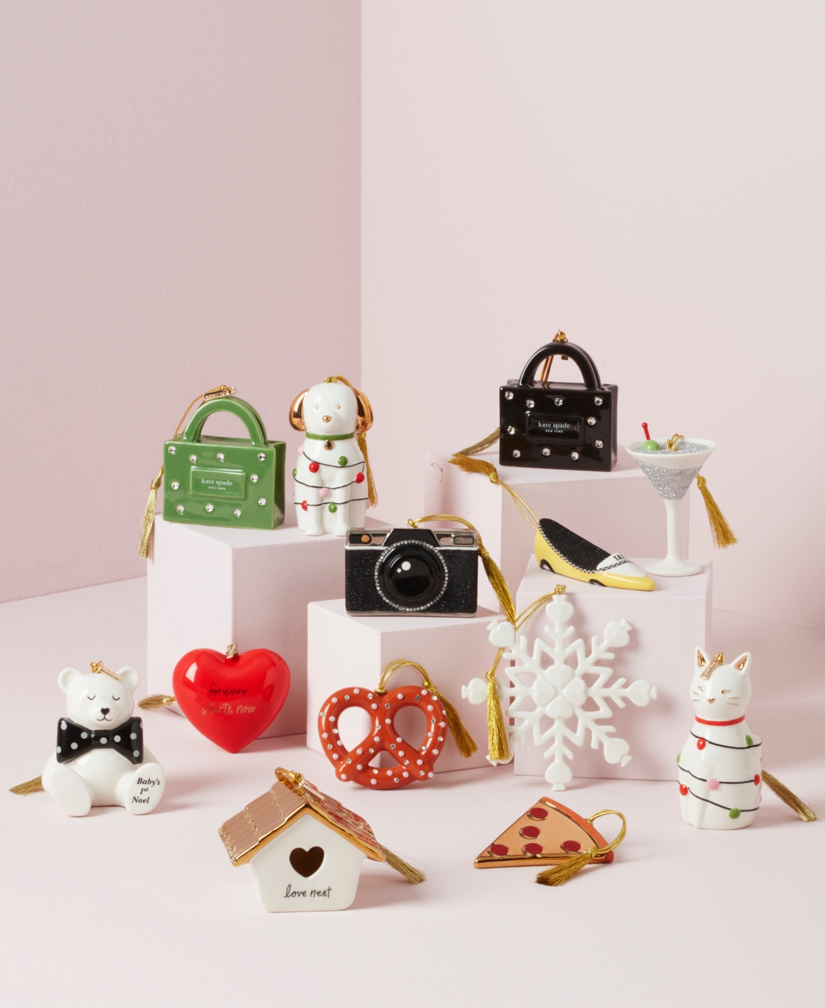 Kate Spade Be Jolly Camera Ornament In Black