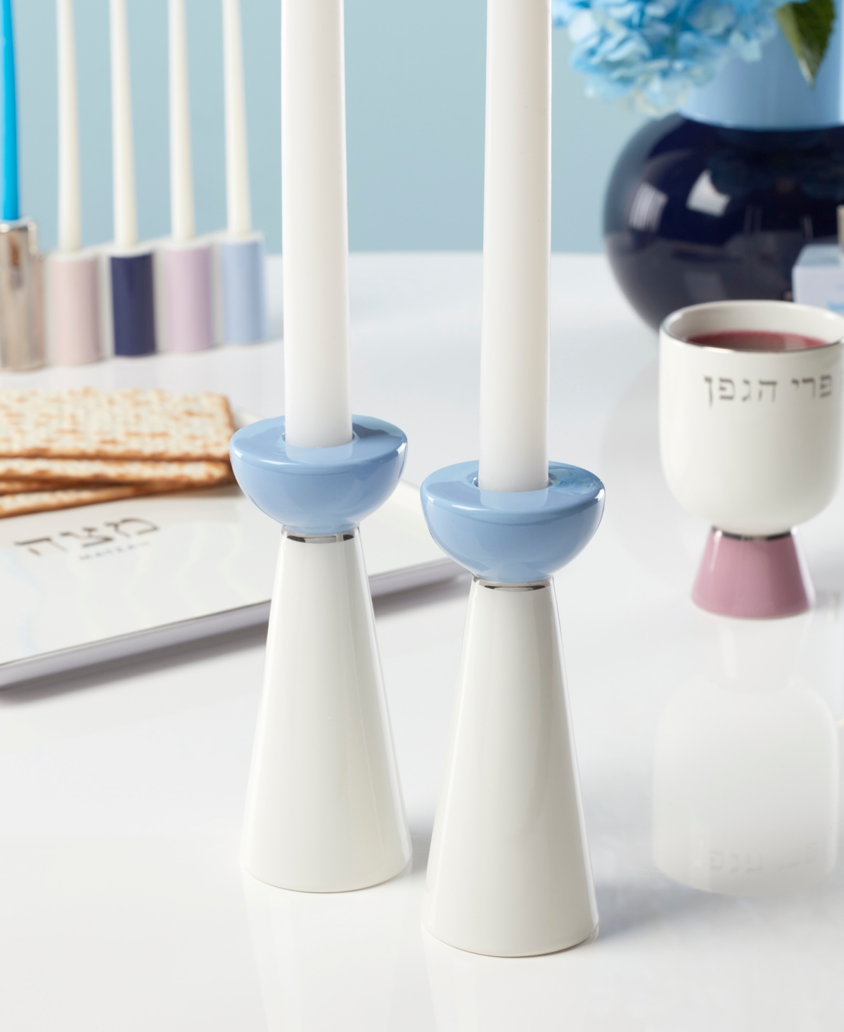 Kate Spade Oak Street Candlestick Holders, Set Of 2 In Multi