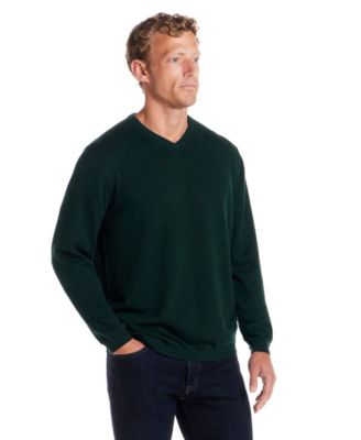 Men's Cotton Cashmere Holiday V-Neck Sweater