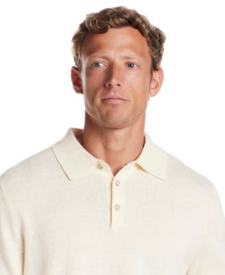 Men's Cotton Cashmere Long Sleeve Polo Sweater