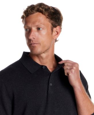 Men's Cotton Cashmere Long Sleeve Polo Sweater